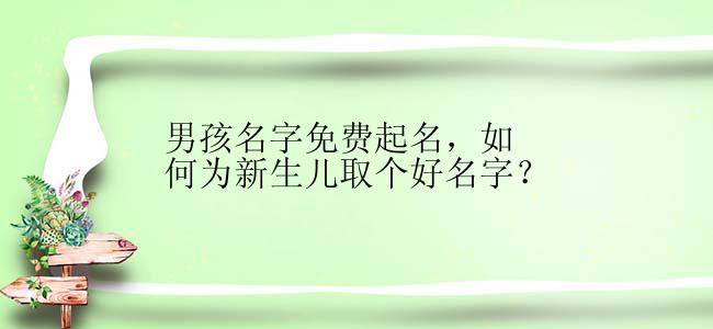 男孩名字免费起名，如何为新生儿取个好名字？