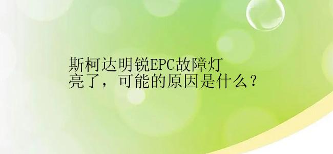 斯柯达明锐EPC故障灯亮了，可能的原因是什么？