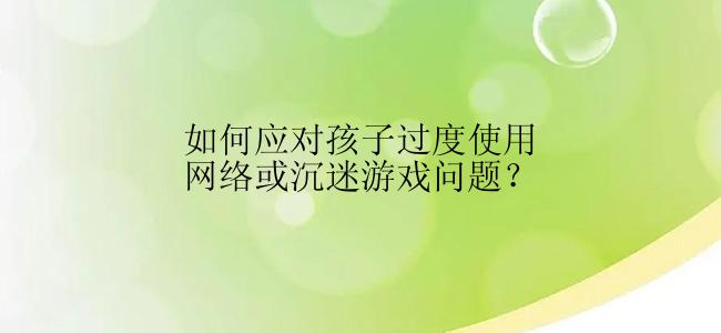 如何应对孩子过度使用网络或沉迷游戏问题？