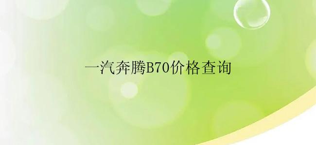 一汽奔腾B70价格查询