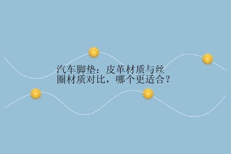 汽车脚垫：皮革材质与丝圈材质对比，哪个更适合？