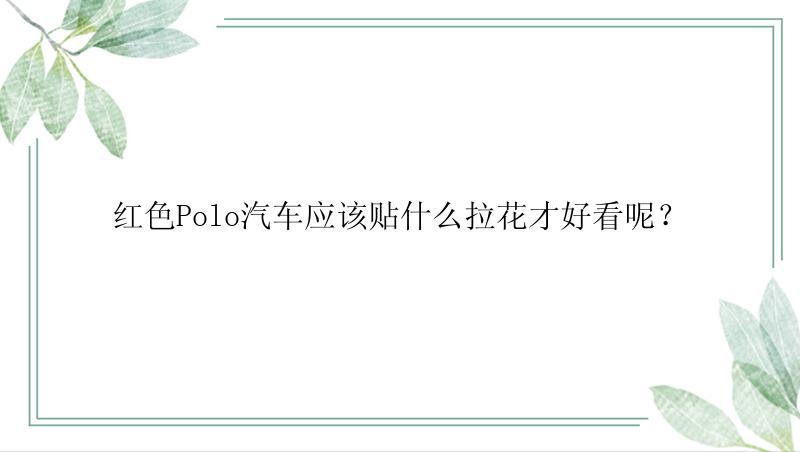 红色Polo汽车应该贴什么拉花才好看呢？