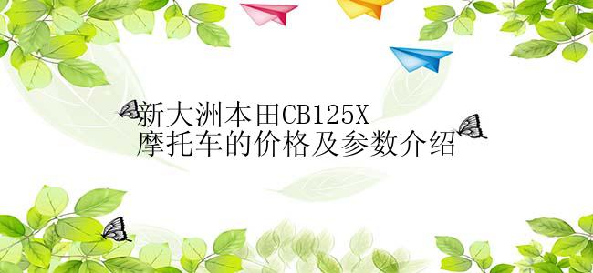 新大洲本田CB125X摩托车的价格及参数介绍