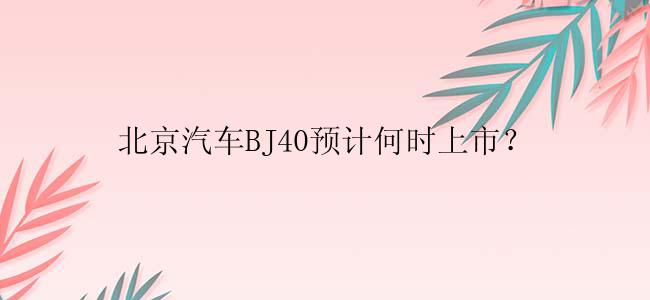 北京汽车BJ40预计何时上市？