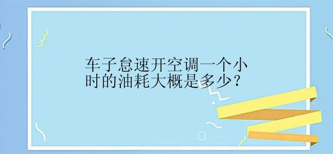 车子怠速开空调一个小时的油耗大概是多少？