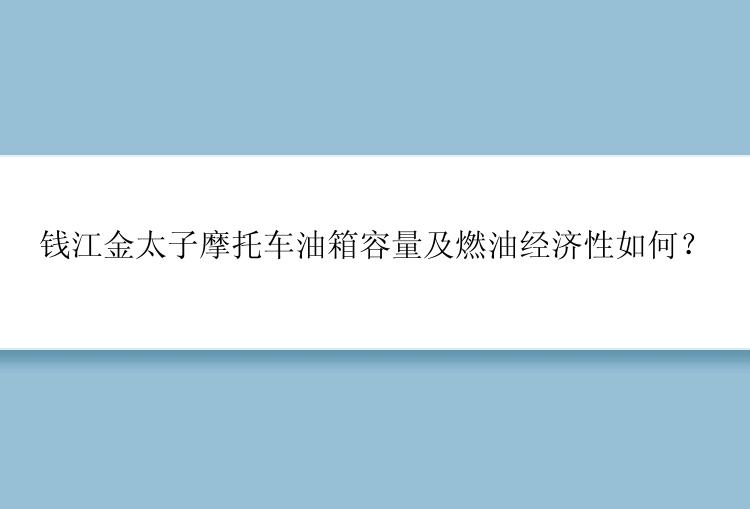 钱江金太子摩托车油箱容量及燃油经济性如何？