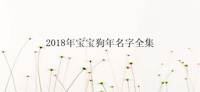 2018年宝宝狗年名字全集