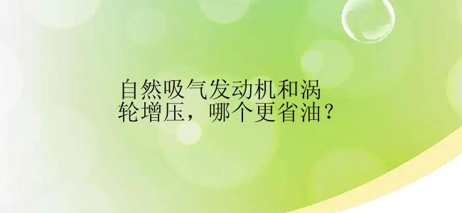 自然吸气发动机和涡轮增压，哪个更省油？