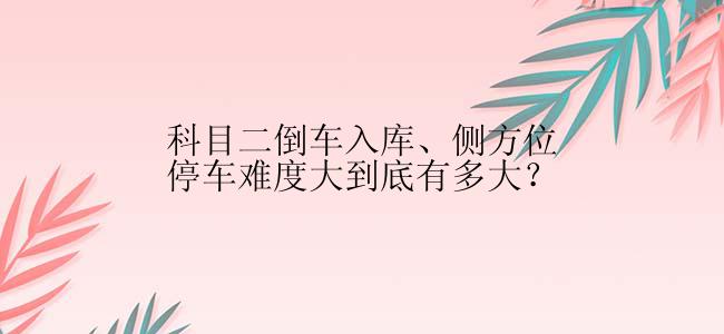 科目二倒车入库、侧方位停车难度大到底有多大？