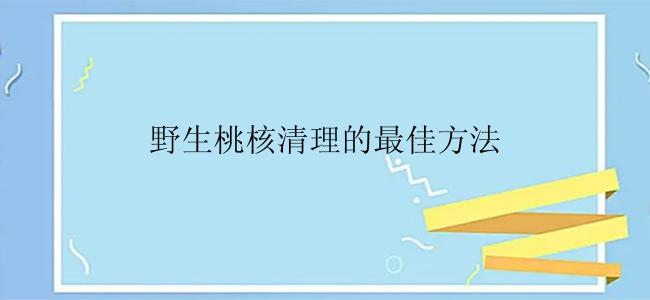 野生桃核清理的最佳方法