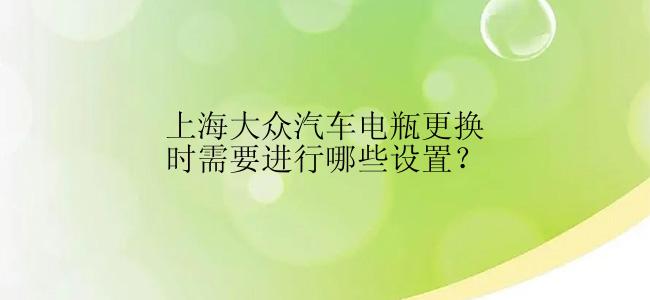 上海大众汽车电瓶更换时需要进行哪些设置？