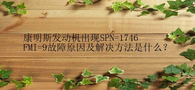 康明斯发动机出现SPN=1746 FMI=9故障原因及解决方法是什么？