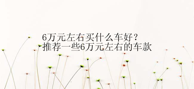 6万元左右买什么车好？推荐一些6万元左右的车款