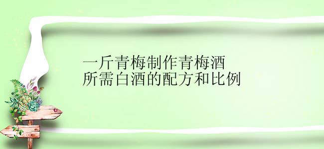 一斤青梅制作青梅酒所需白酒的配方和比例