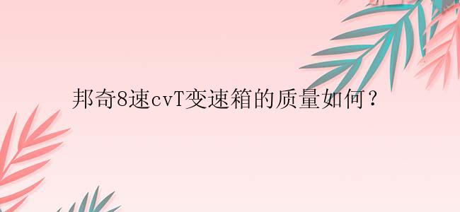 邦奇8速cvT变速箱的质量如何？