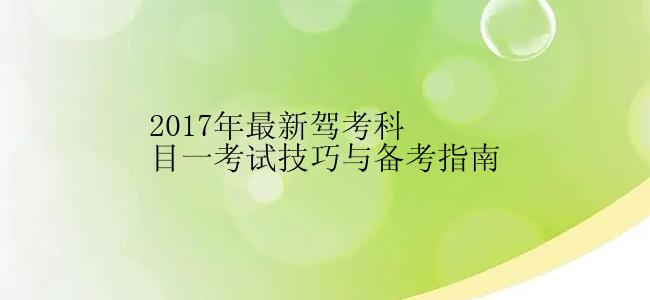 2017年最新驾考科目一考试技巧与备考指南