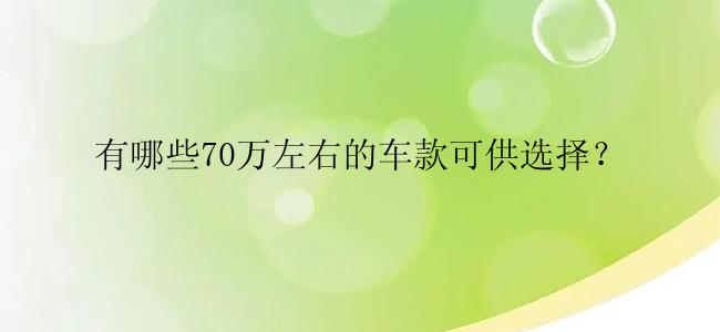 有哪些70万左右的车款可供选择？