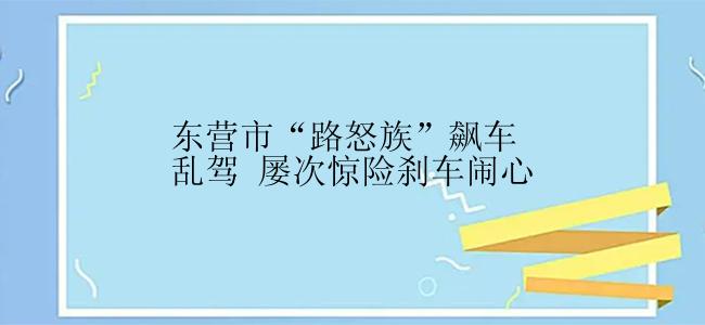 东营市“路怒族”飙车乱驾 屡次惊险刹车闹心