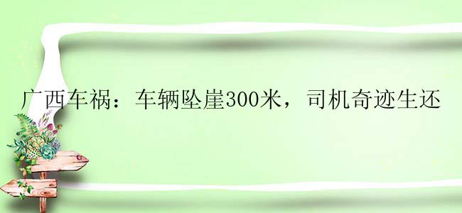 广西车祸：车辆坠崖300米，司机奇迹生还