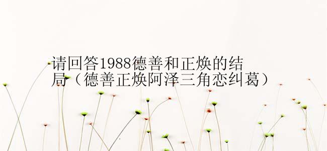 请回答1988德善和正焕的结局（德善正焕阿泽三角恋纠葛）