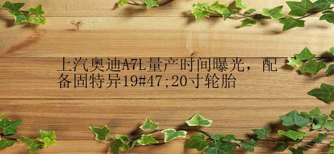 上汽奥迪A7L量产时间曝光，配备固特异19#47;20寸轮胎