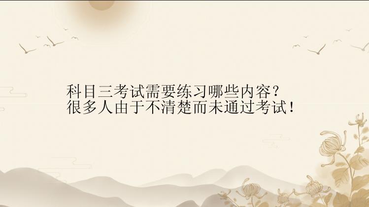 科目三考试需要练习哪些内容？很多人由于不清楚而未通过考试！