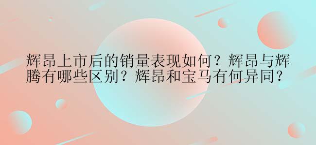 辉昂上市后的销量表现如何？辉昂与辉腾有哪些区别？辉昂和宝马有何异同？