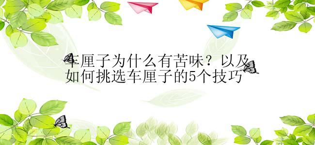 车厘子为什么有苦味？以及如何挑选车厘子的5个技巧