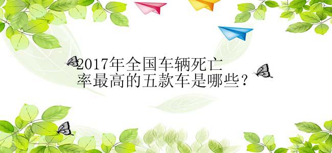 2017年全国车辆死亡率最高的五款车是哪些？