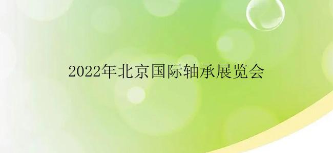 2022年北京国际轴承展览会