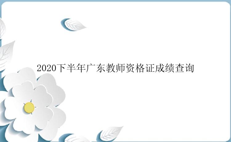 2020下半年广东教师资格证成绩查询