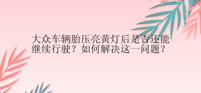 大众车辆胎压亮黄灯后是否还能继续行驶？如何解决这一问题？