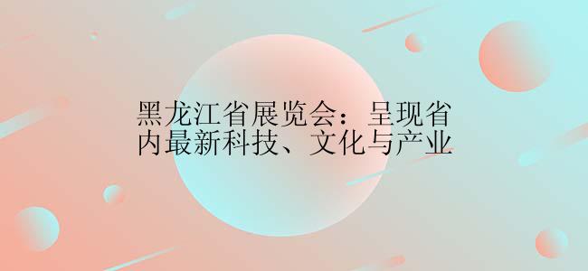 黑龙江省展览会：呈现省内最新科技、文化与产业