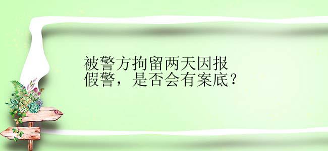 被警方拘留两天因报假警，是否会有案底？