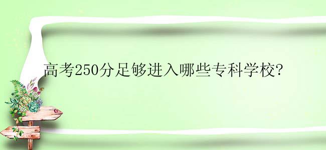 高考250分足够进入哪些专科学校?