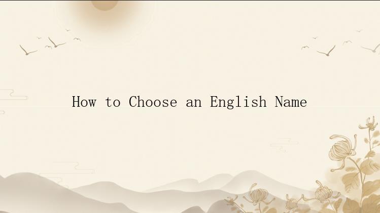 How to Choose an English Name