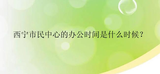 西宁市民中心的办公时间是什么时候？