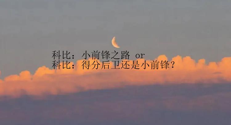 科比：小前锋之路 or 科比：得分后卫还是小前锋？