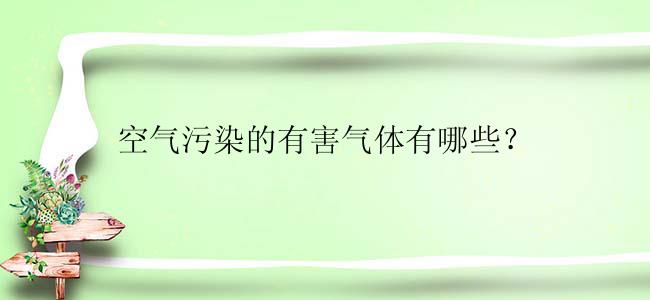 空气污染的有害气体有哪些？