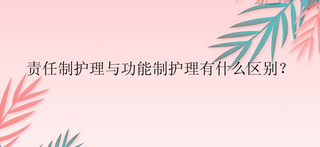 责任制护理与功能制护理有什么区别？