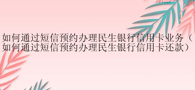 如何通过短信预约办理民生银行信用卡业务（如何通过短信预约办理民生银行信用卡还款）