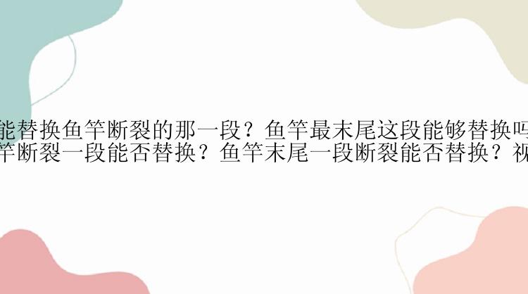 是否能替换鱼竿断裂的那一段？鱼竿最末尾这段能够替换吗？（鱼竿断裂一段能否替换？鱼竿末尾一段断裂能否替换？视频）