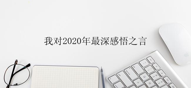 我对2020年最深感悟之言