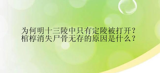 为何明十三陵中只有定陵被打开？棺椁消失尸骨无存的原因是什么？