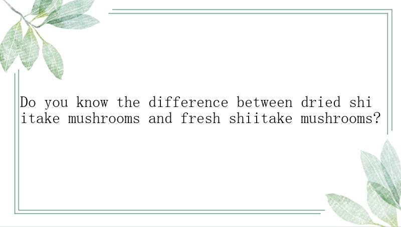 Do you know the difference between dried shiitake mushrooms and fresh shiitake mushrooms?