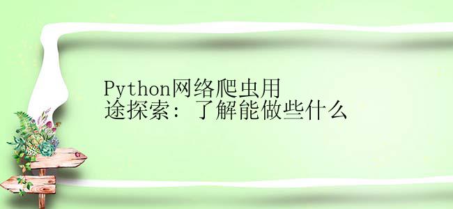 Python网络爬虫用途探索: 了解能做些什么