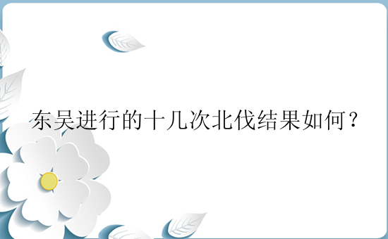 东吴进行的十几次北伐结果如何？