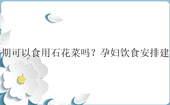 孕期可以食用石花菜吗？孕妇饮食安排建议