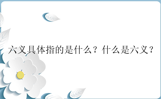 六义具体指的是什么？什么是六义？