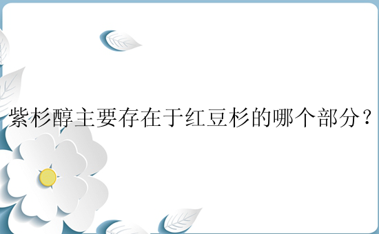 紫杉醇主要存在于红豆杉的哪个部分？